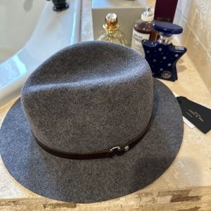 NWT Rag & Bone Floppy Packable Wool Fedora, Mid Grey Melange M